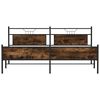 vidaXL Metal Bed Frame without Mattress Smoked Oak 200x200 cm