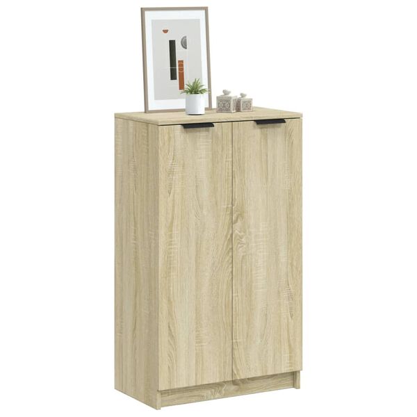 vidaXL Shoe Cabinet Sonoma Oak 59x35x100.5 cm Engineered Wood
