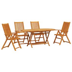 vidaXL Garden Dining Set Folding 5 pcs Brown Solid Acacia Wood