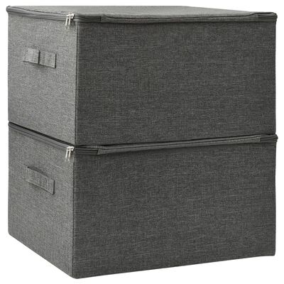 vidaXL Storage Boxes 2 pcs Fabric 43x34x23 cm Anthracite