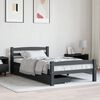 vidaXL Bed Frame without Mattress Dark Grey Solid Pinewood 90x200 cm (322089+321990)