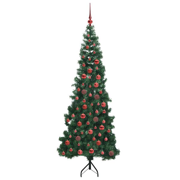 vidaXL Corner Artificial Christmas Tree Green 180 cm PVC and Metal