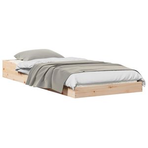vidaXL Bed Frame Natural 100 x 220 cm Solid Pine Wood