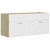 vidaXL Bathroom Furniture Set White and Sonoma Oak Engineered Wood
