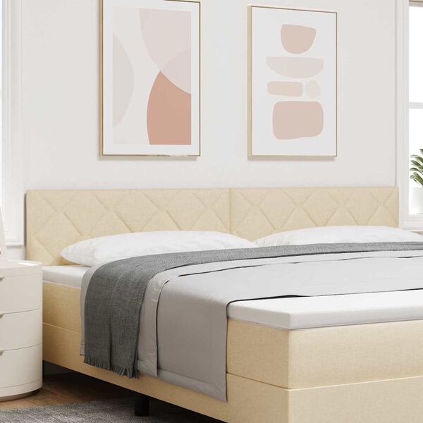 vidaXL Headboard with Headboard Cream 200 cm Faux Leather