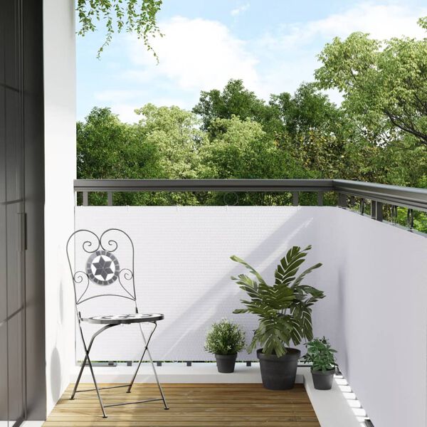 vidaXL Balcony Screen White 1000x100 cm Poly Rattan