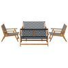 vidaXL Garden Chairs with Table 5 pcs Black 90 x 45 x 40 cm