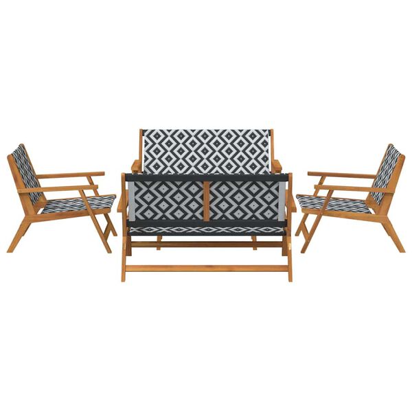 vidaXL Garden Chairs with Table 5 pcs Black 90 x 45 x 40 cm