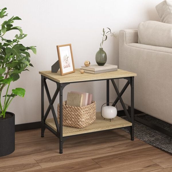 vidaXL Side Table Sonoma Oak 55x38x45 cm Engineered Wood