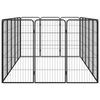 vidaXL 16-Panel Dog Playpen Black 50x100 cm Powder-coated Steel