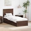 vidaXL Bed Frame Brown Oak and Silver 75 x 190 cm Engineered Wood