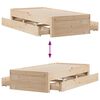 vidaXL Bed Frame without Mattress with Drawers 75x190 cm Small Single Solid Wood Pine