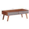 vidaXL Coffee Table Grey 110x50x40 cm Solid Wood