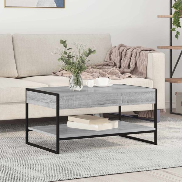vidaXL Coffee Table Grey Sonoma 80 x 50 x 40 cm Engineered Wood
