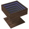 vidaXL Coffee Table with LED Brown Oak 50x50x45 cm Engineered Wood