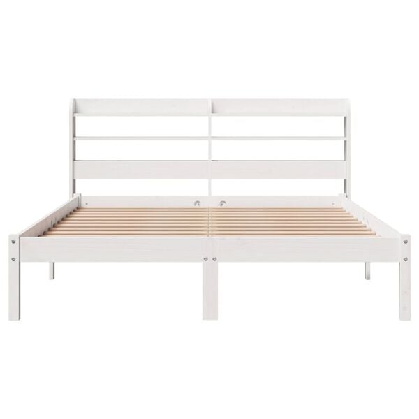 vidaXL Bed Frame without Mattress White 140x190 cm Solid Wood Pine