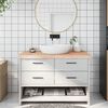 vidaXL Bathroom Countertop 120x60x(2-6) cm Untreated Solid Wood