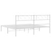 vidaXL Metal Bed Frame without Mattress with Headboard White 183x213cm