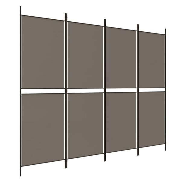 vidaXL 4-Panel Room Divider Anthracite 200x180 cm Fabric