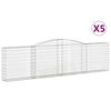 vidaXL Arched Gabion Baskets 5 pcs 400x30x100/120 cm Galvanised Iron