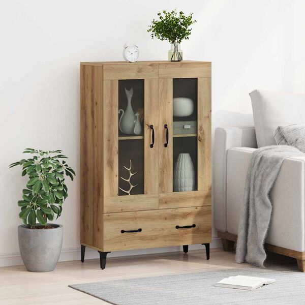vidaXL Highboard Artisan Oak 70 x 31 x 115 cm Engineered Wood and Iron