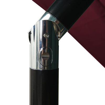 vidaXL 3-Tier Parasol with Aluminium Pole Bordeaux Red 2.5x2.5 m