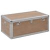 vidaXL Storage Box | Brown | Solid fir wood, MDF, non-woven fabric, steel