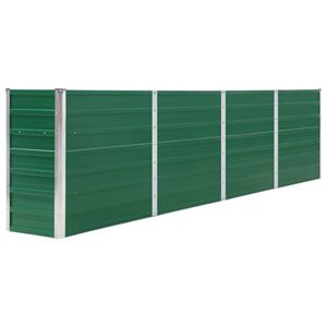 vidaXL Raised Garden Bed 320x40x77 cm Galvanised Steel Green