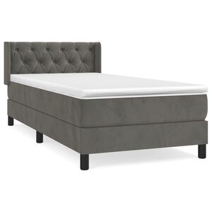 vidaXL Box Spring Bed with Mattress Dark Grey 80x200 cm Velvet