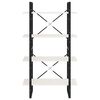 vidaXL 4-Tier Book Cabinet White 80x30x140 cm Solid Pine Wood