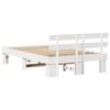 vidaXL Bed Frame with Headboard White 140 x 190 cm Solid Pine Wood