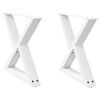 vidaXL Coffee Table Legs 2 pcs White 50x(42-43.3) cm Steel