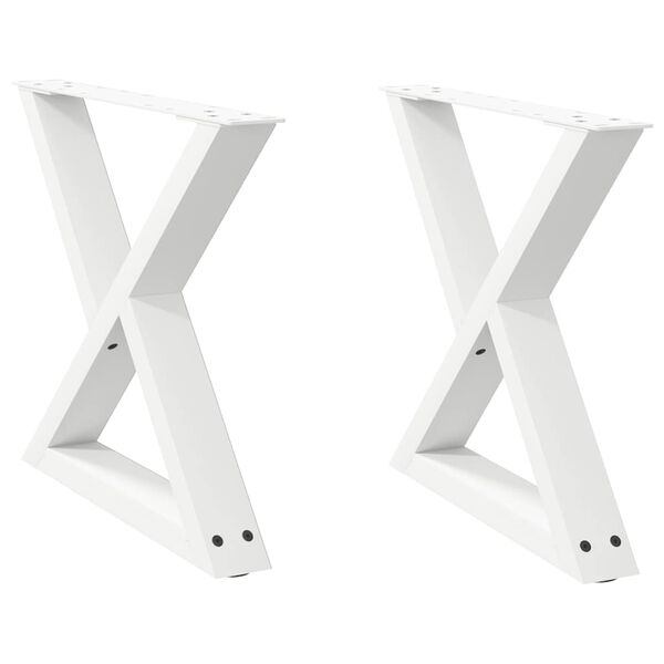 vidaXL Coffee Table Legs 2 pcs White 50x(42-43.3) cm Steel