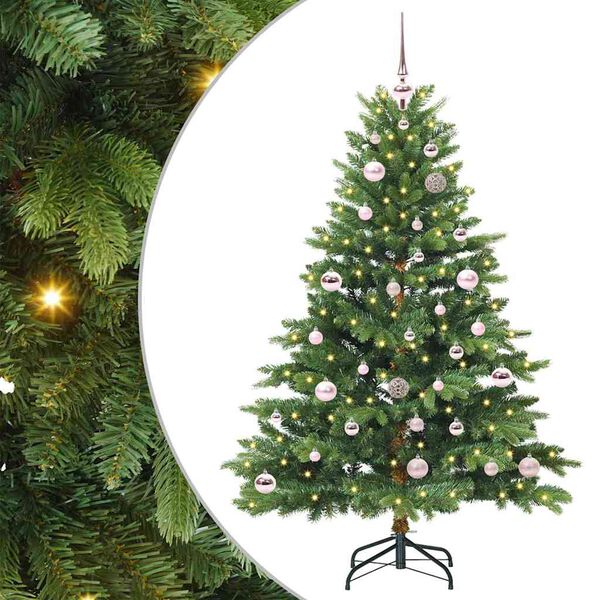 vidaXL Artificial Christmas Tree with 150 LEDs Green 150 cm PE and PVC