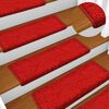 vidaXL Stair Mats 15 pcs 65x21x4 cm Red Rectangular Edge