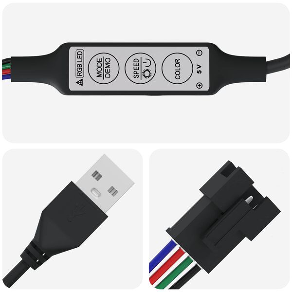 vidaXL LED Strip 4 pcs Black and Transparent 25 x 0.8 x 0.3 cm