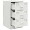 vidaXL Bedside Cabinet White 34.5x39x62 cm Steel