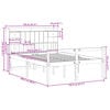 vidaXL Bookcase Bed without Mattress White 150x200 cm King Size Solid Wood Pine