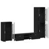 vidaXL TV Cabinet Set with Drawer FLORIN Black Engineered Wood