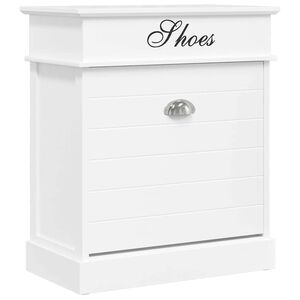 vidaXL Shoe Cabinet White 50x28x58 cm Paulownia Wood