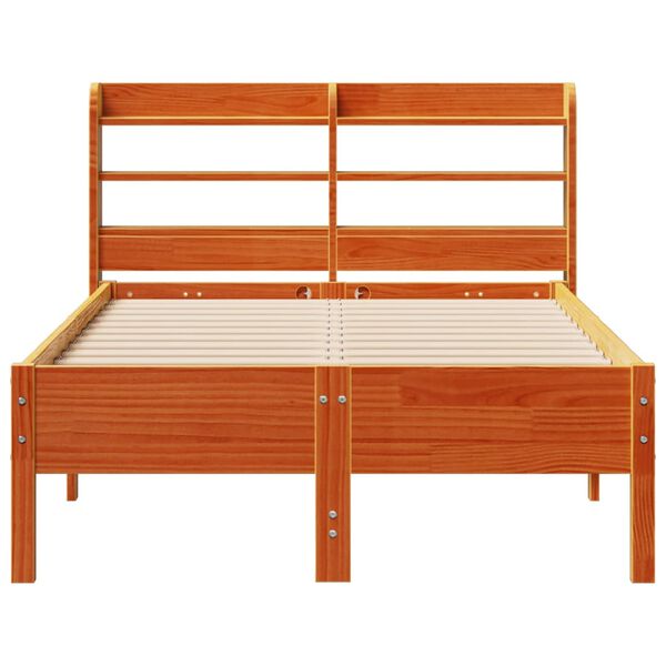 vidaXL Bed Frame without Mattress Wax Brown 120x200 cm Solid Wood Pine