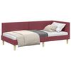 vidaXL Corner Bed Frame with Headboard Wine Red 100 cm x 200 cm Velvet