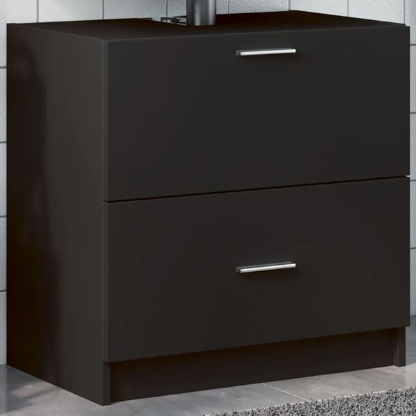 vidaXL Sink Cabinet Black 59x37x59 cm Engineered Wood