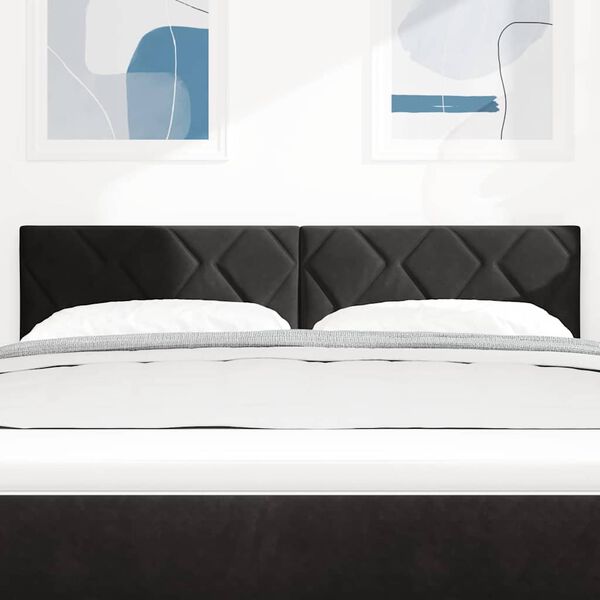 vidaXL Headboard Height Adjustable with Headboard Black 160 cm Velvet