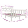 vidaXL Bed Frame without Mattress White Solid Wood Pine Double