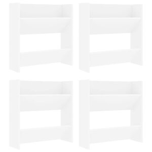 vidaXL Wall Shoe Cabinets 4 pcs White 60x18x60 cm Engineered Wood
