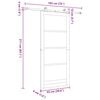 vidaXL Sliding Door White and Black 93 x 211 cm Solid Pine Wood