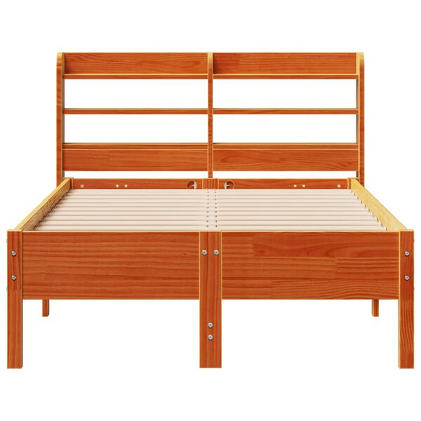 vidaXL Bed Frame without Mattress Wax Brown 90x200 cm Solid Wood Pine