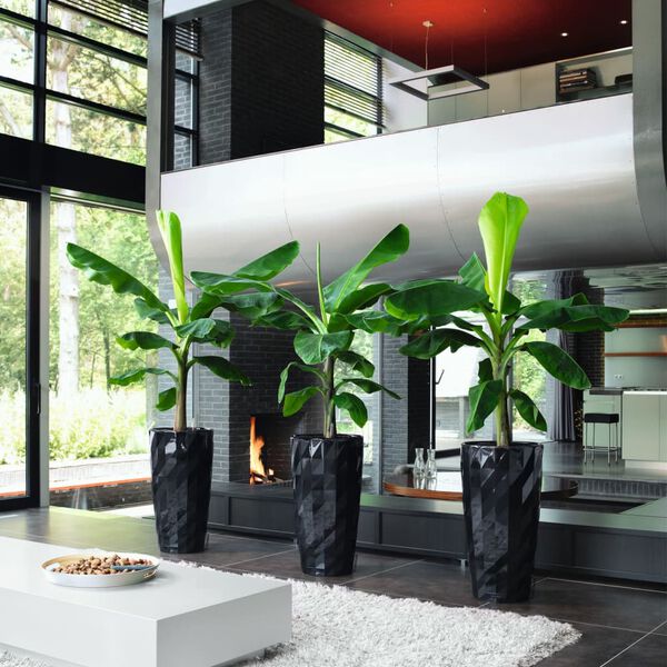 LECHUZA Planter DIAMANTE Premium ALL-IN-ONE Diameter 40 cm Matte Black