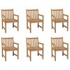 vidaXL Outdoor Chairs 6 pcs Solid Teak Wood